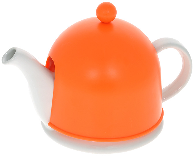 фото Чайник заварочный "Mayer & Boch", с термоколпаком, цвет: белый, оранжевый, 500 мл