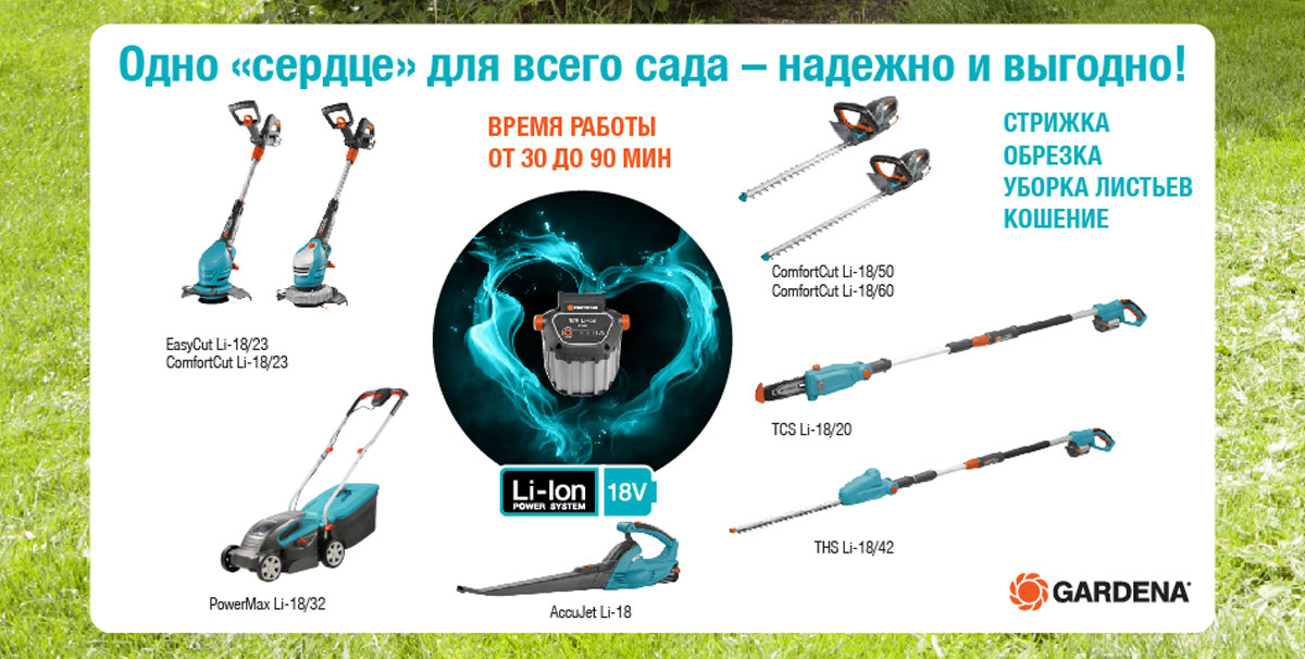 фото Газонокосилка Gardena PowerMax Li-18/32, аккумуляторная