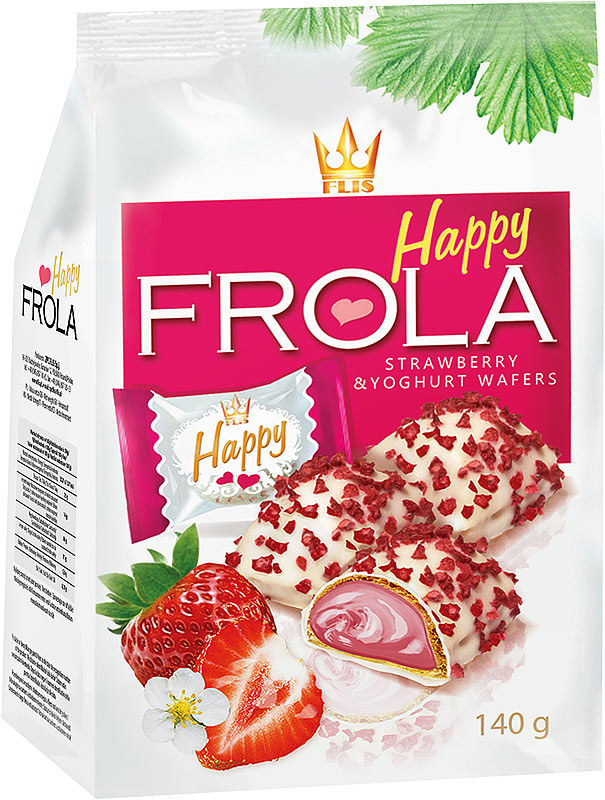 фото Flis Happy Frola клубнично-йогуртовые глазированные конфеты, 140 г