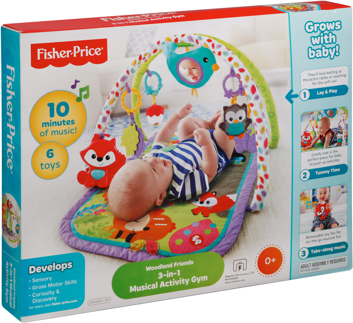 фото Fisher-Price Развивающий коврик 3 в 1 Друзья тропического леса