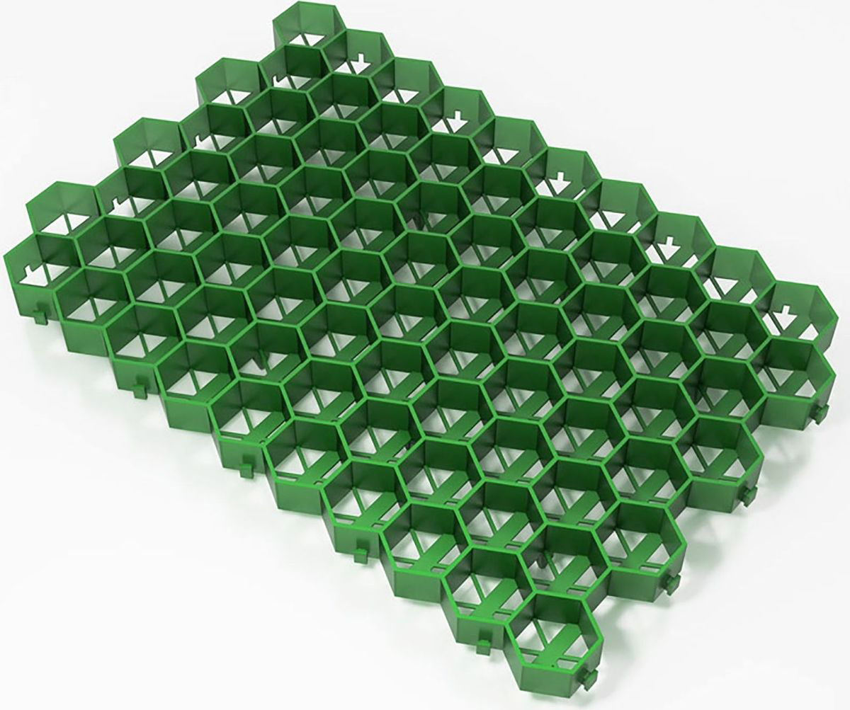 фото Решетка газонная, цвет: зеленый, 55 х 32,5 х 3,2 см, 6 шт