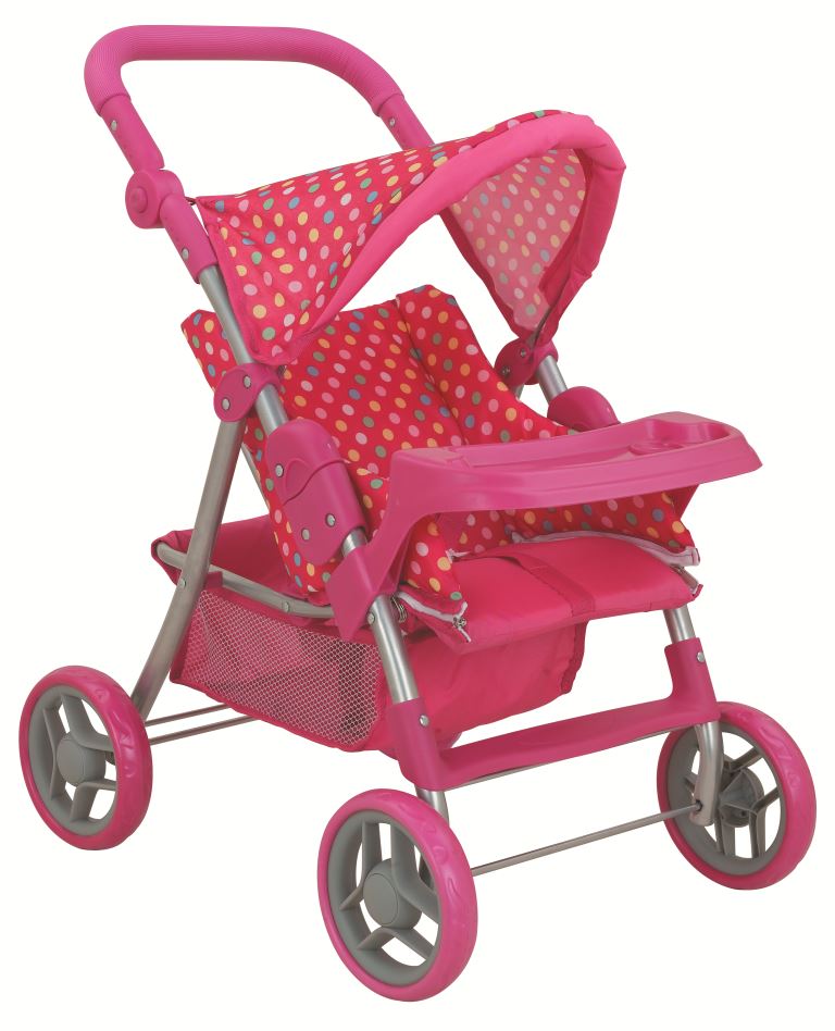 фото коляска для кукол Buggy Boom Коляска-трансформер для кукол 8233A Skyna (Скайна), темно-розовый Buggy boom (багги бум)