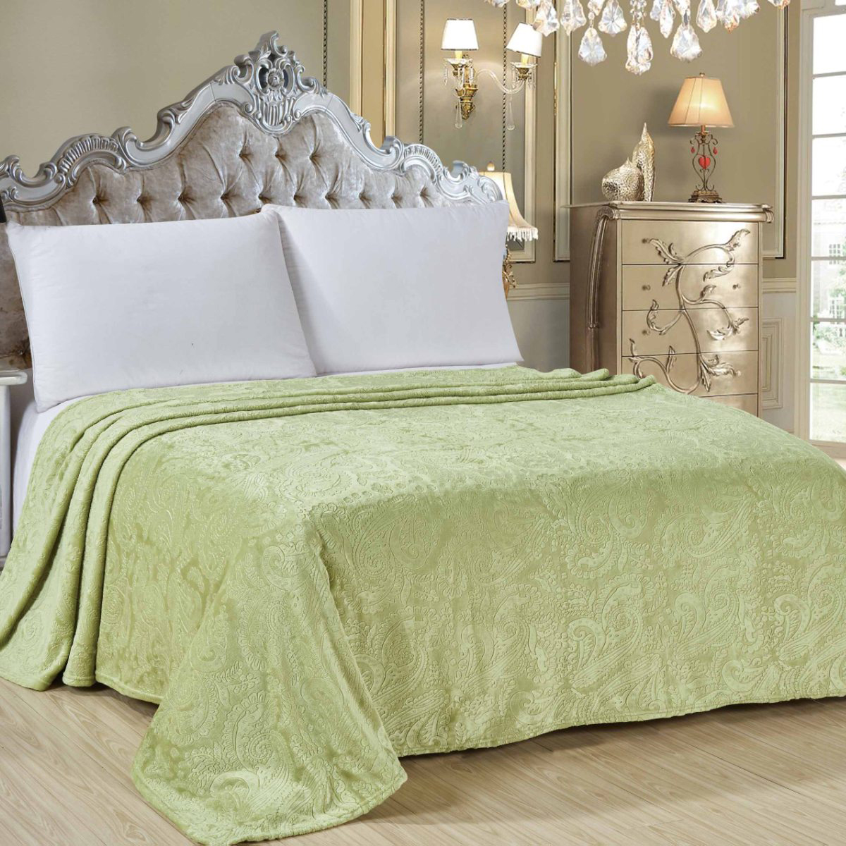 фото Плед Letto "Велсофт", цвет: зеленый, 175 х 200 см. V136-4 Letto home textile