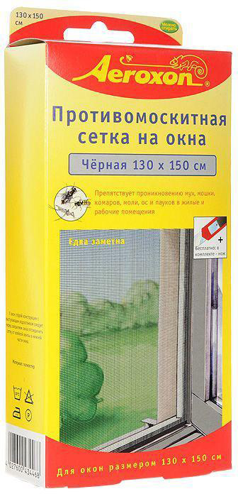 фото Противомоскитная сетка "Aeroxon", цвет: черный, 130 х 150 см Aeroxon insect control gmbh