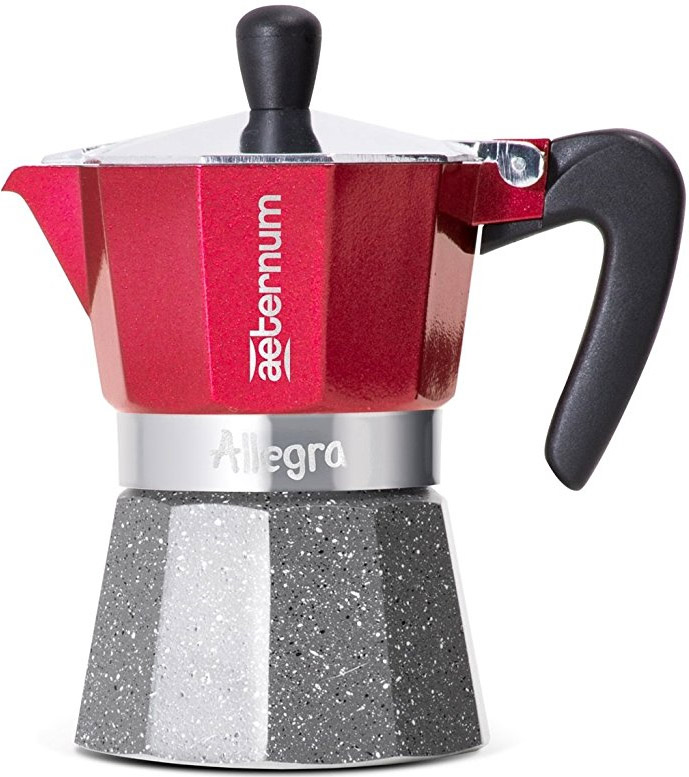 фото Гейзерная кофеварка Bialetti "Aeternum Allegra Petra RED", на 3 чашки, красный