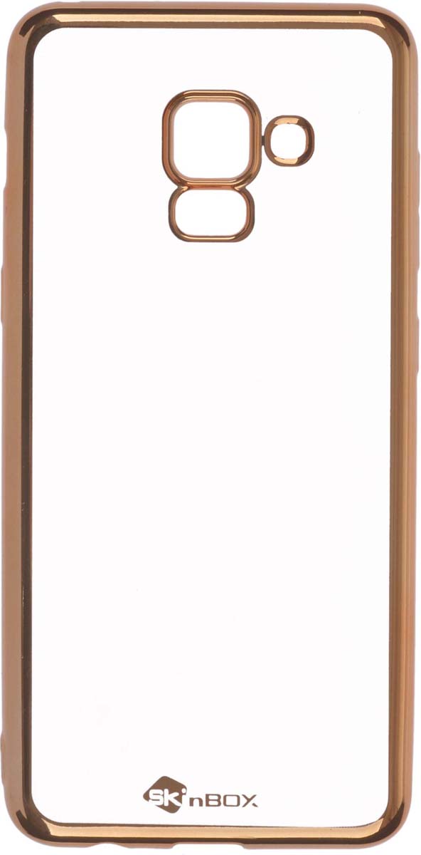 фото Skinbox Silicone Chrome Border 4People чехол для Samsung Galaxy A5 (2018)/A8 (2018), Gold