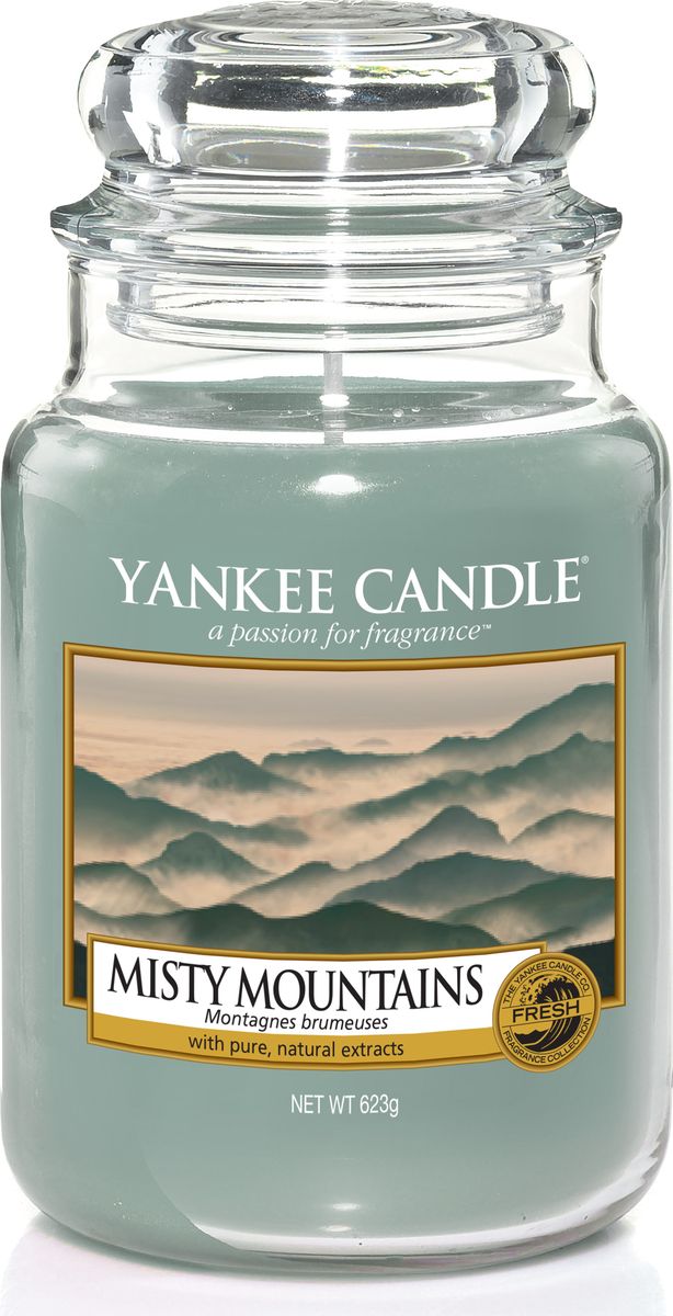 фото Свеча ароматизированная Yankee Candle "Туманные горы / Misty Mountains", цвет: голубой, высота 16,8 см