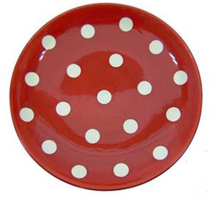 фото Тарелка десертная Dejeuner Surl Herbe "В горошек", цвет: красный, диаметр 22 см