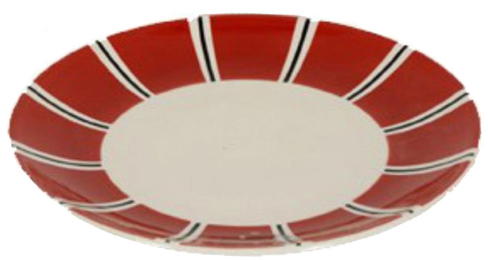 фото Тарелка десертная Dejeuner Surl Herbe "Полосы", цвет: красный, диаметр 22 см