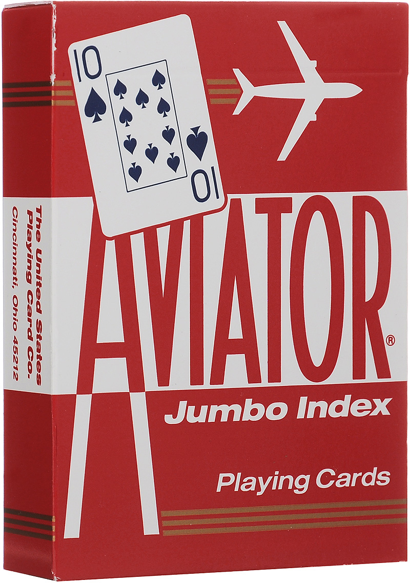 Карты игральные Aviator, покерный размер, большой индекс, цвет: красный, 55 шт карты игральные aviator покерный размер большой индекс цвет красный 55 шт