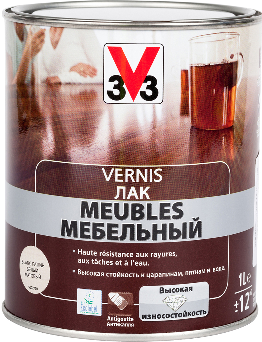 Лакмебельный"V33",акриловый,цвет:белый,1л