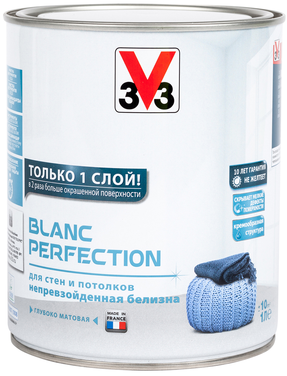 фото Краска для стен и потолков V33 "Blanc Perfection", 1 л