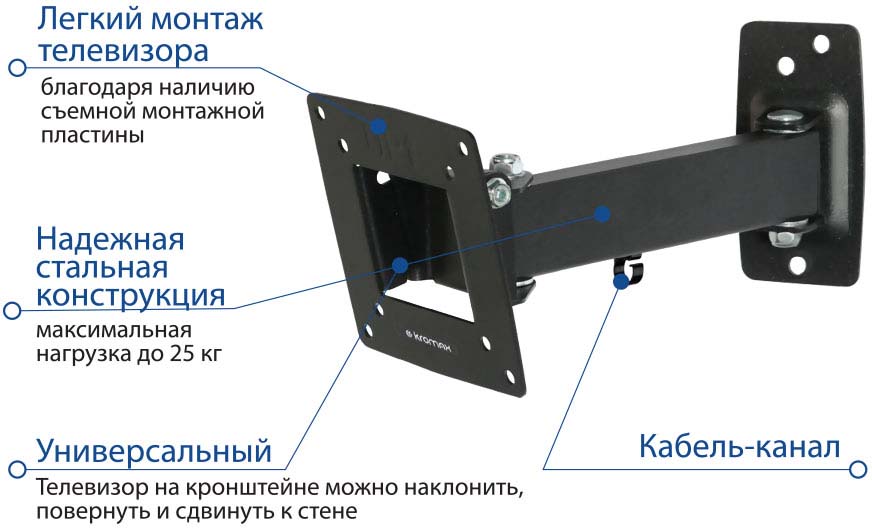 фото Кронштейн для ТВ Kromax OPTIMA-103 black