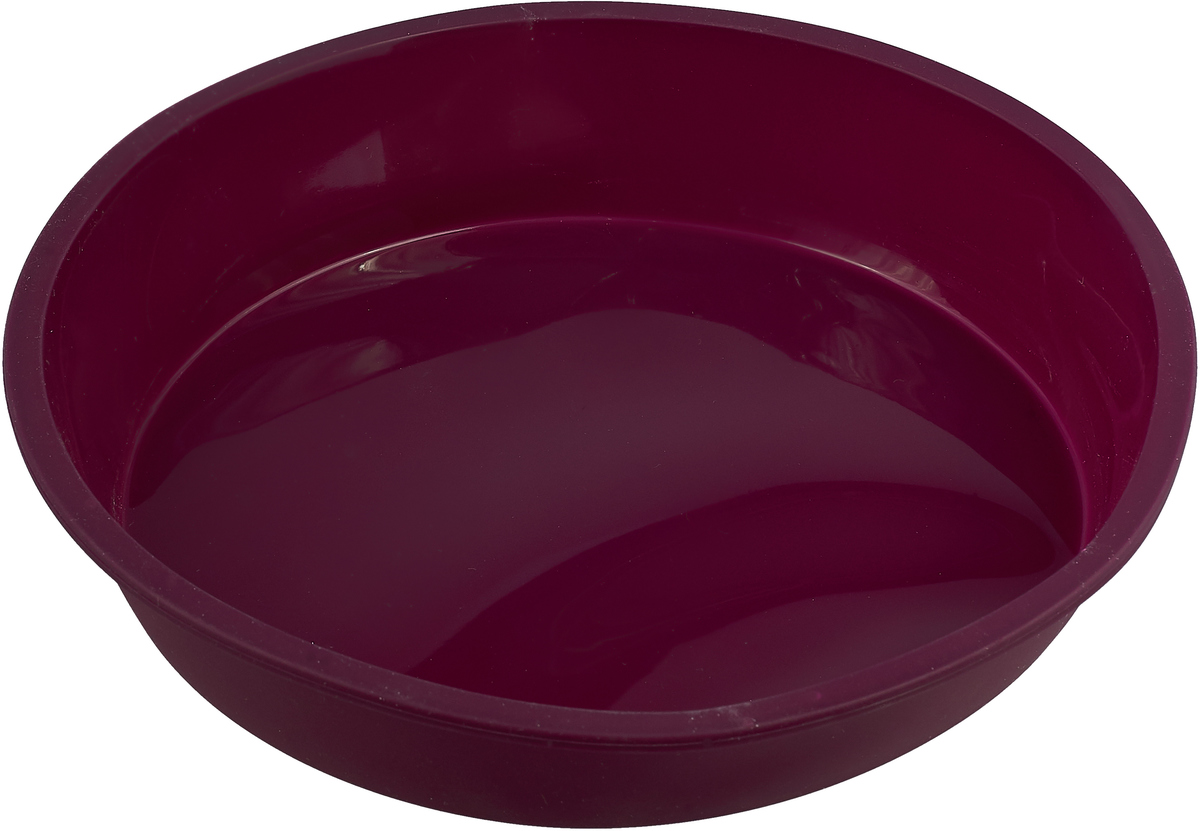 фото Форма для выпечки Paterra "Круг", силиконовая, цвет: баклажан, диаметр 21 см