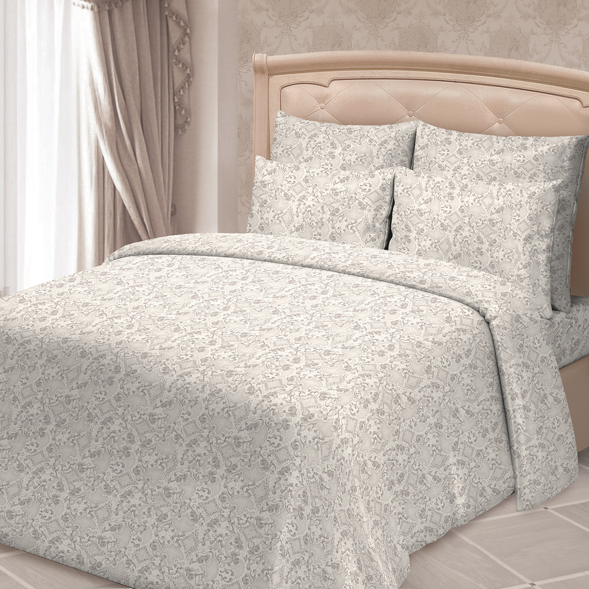 фото Комплект белья Сорренто "Даниэла", 1,5-спальный, наволочки 70х70, цвет: серый