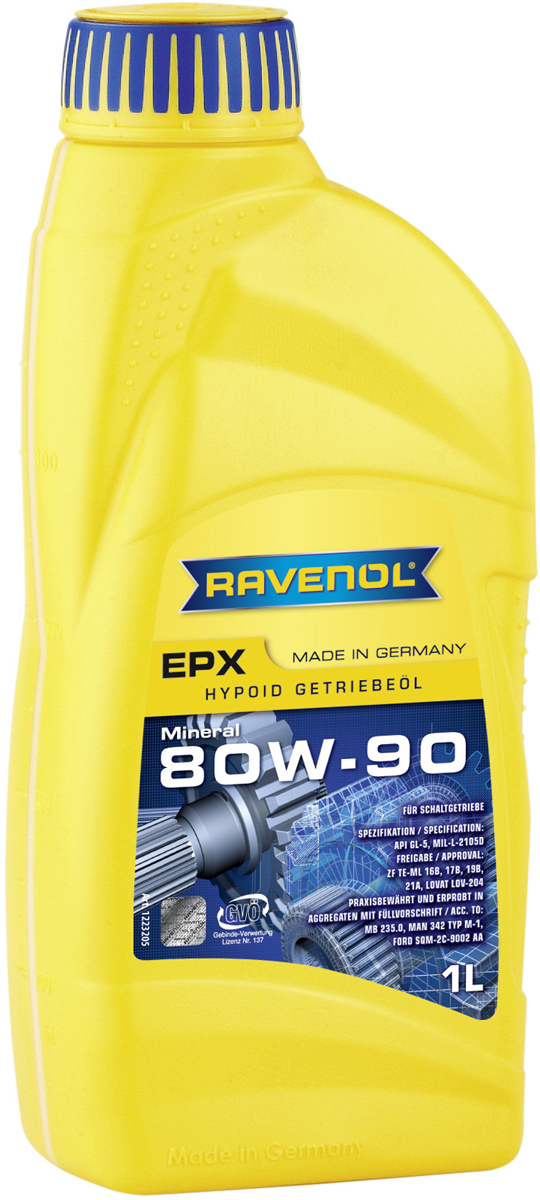 фото Масло трансмиссионное Ravenol "Getriebeoel EPX", минеральное, 80W-90 GL-5, 1 л