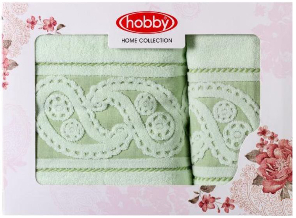 фото Набор полотенец Hobby Home Collection "Hurrem", цвет: зеленый, 2 шт