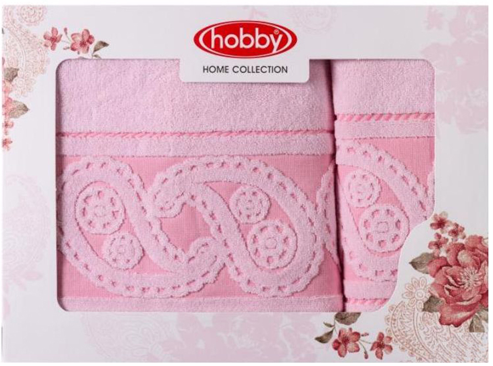 фото Набор полотенец Hobby Home Collection "Hurrem", цвет: светло-розовый, 2 шт