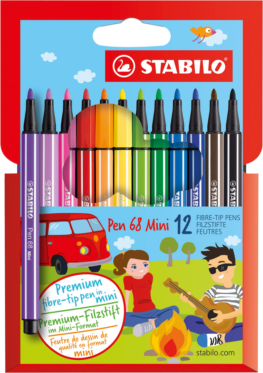 STABILO Набор фломастеров Pen 68 Mini 12 цветов 668/12 STABILO Набор фломастеров Pen 68 Mini 12 цветов 668/12