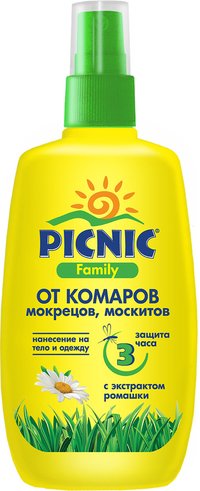 фото Спрей от комаров Picnic "Family", не сожержит спирта 120 мл