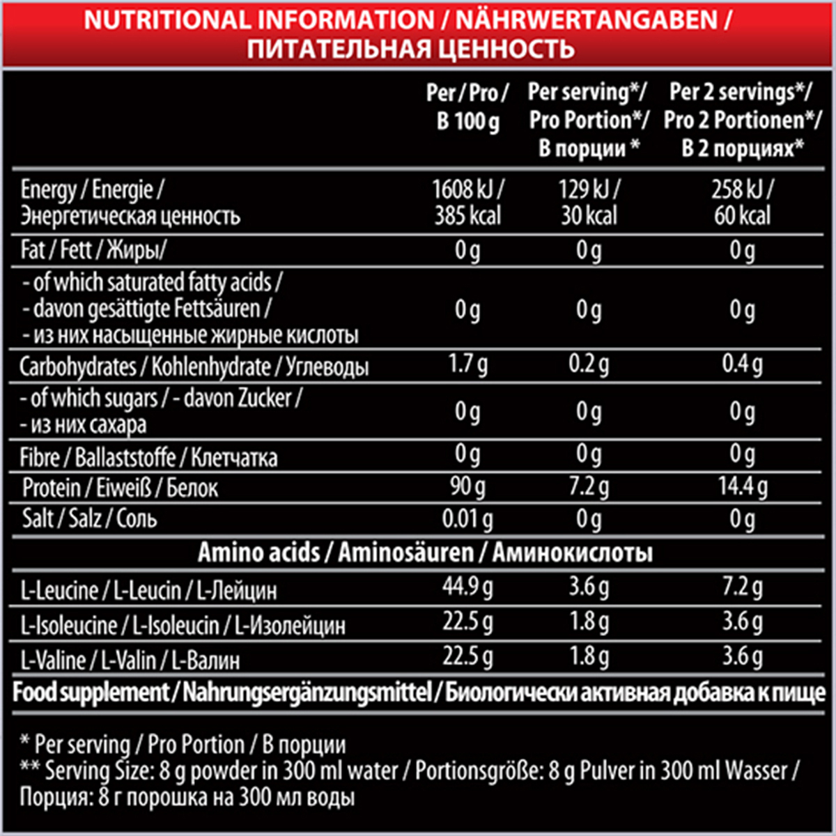 фото Аминокислотный комплекс Vplab "BCAA 2:1:1", вишня, 300 г Vplab nutrition