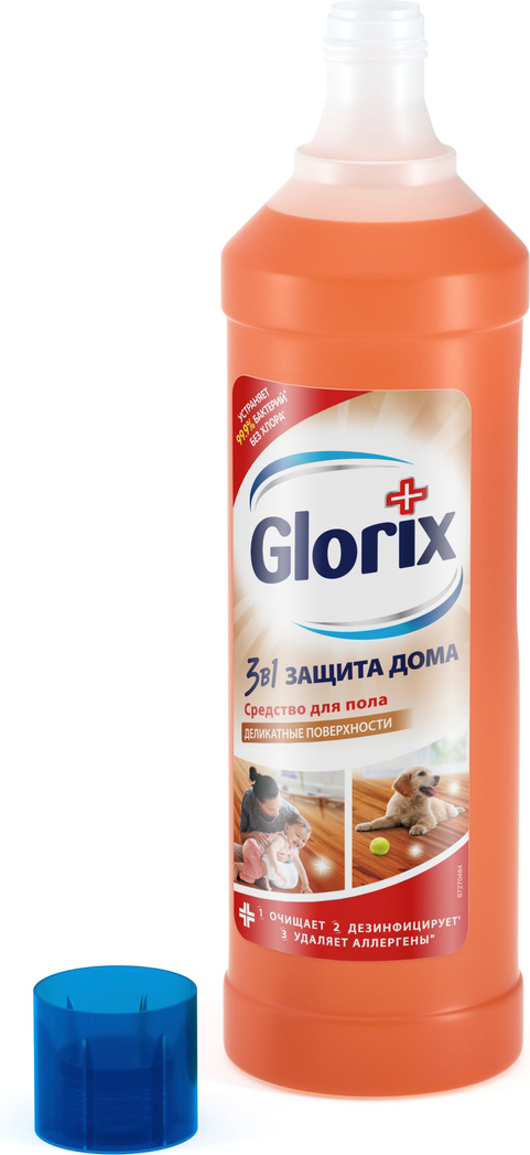 фото Glorix Средство для мытья пола "Деликатные поверхности", 1 л