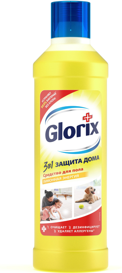 фото Glorix Средство для мытья пола, лимонная энергия, 1 л