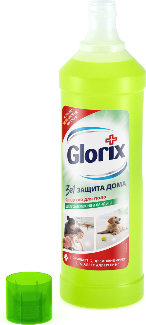 фото Glorix Средство для мытья пола "Забота от природы", цветущая яблоня и ландыш, 1 л