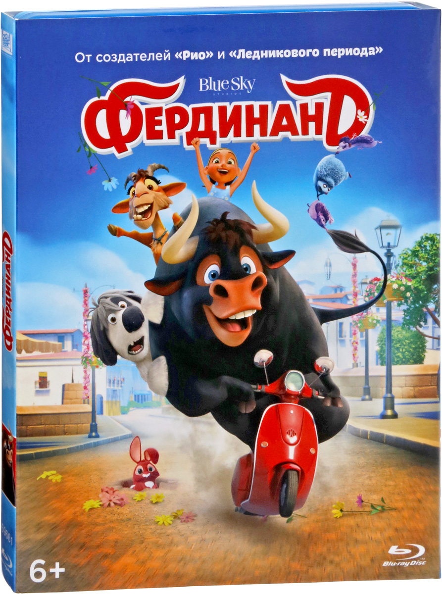 Фердинанд (2017, Blu-ray, полнометражный мультфильм) ND Play, семейная комедия, приключения, 6+ / Тираж Сони ДАДС