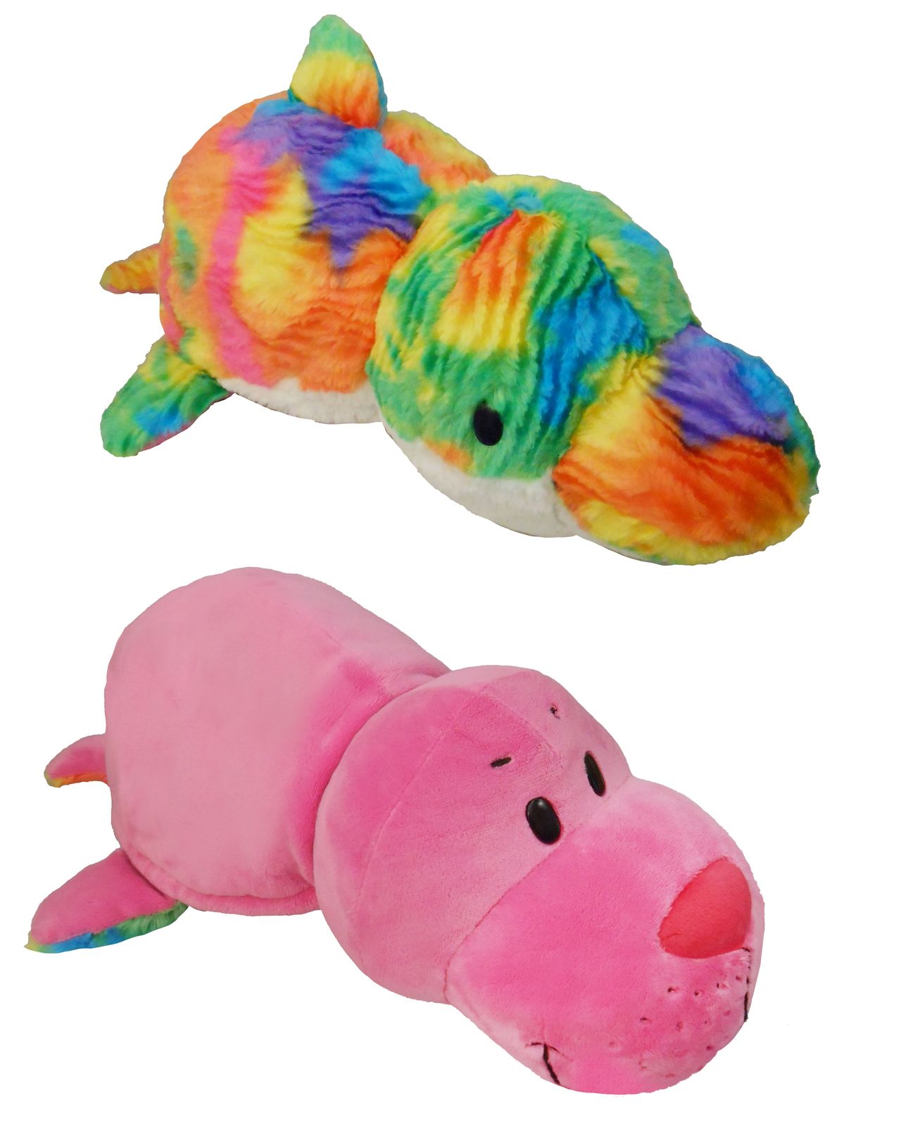 фото 1TOY Мягкая игрушка Вывернушка 2в1 Морской котик-Радужный Дельфин 40 см