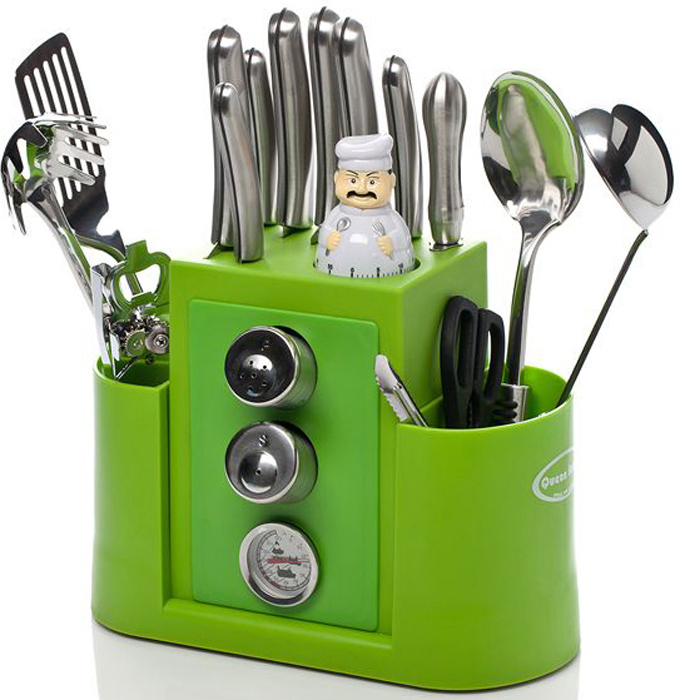 фото Набор кухонных принадлежностей "Queen Ruby", цвет: зеленый, серебристый, 20 предметов