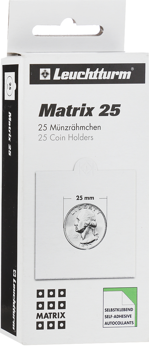 фото Холдеры для монет "Leuchtturm", самоклеящиеся, диаметр 25 мм, 25 шт