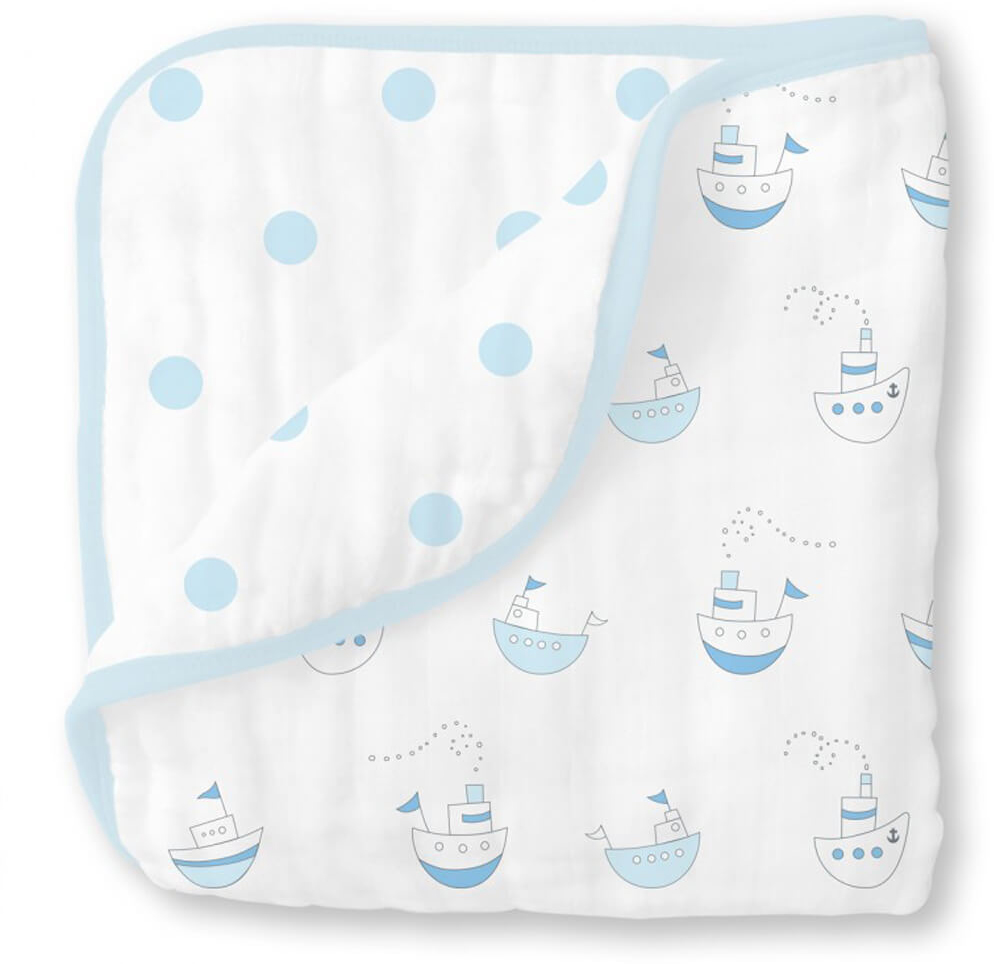 фото SwaddleDesigns Одеяло детское муслиновое Luxe Muslin Starshine Blue 116 х 116 см SDM-350PB