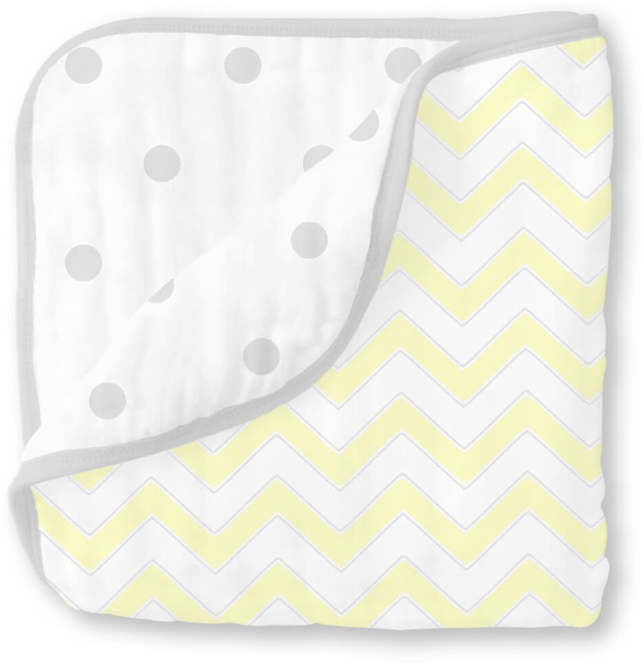 фото SwaddleDesigns Одеяло детское муслиновое Luxe Muslin Pale Yellow Chevron 116 х 116 см