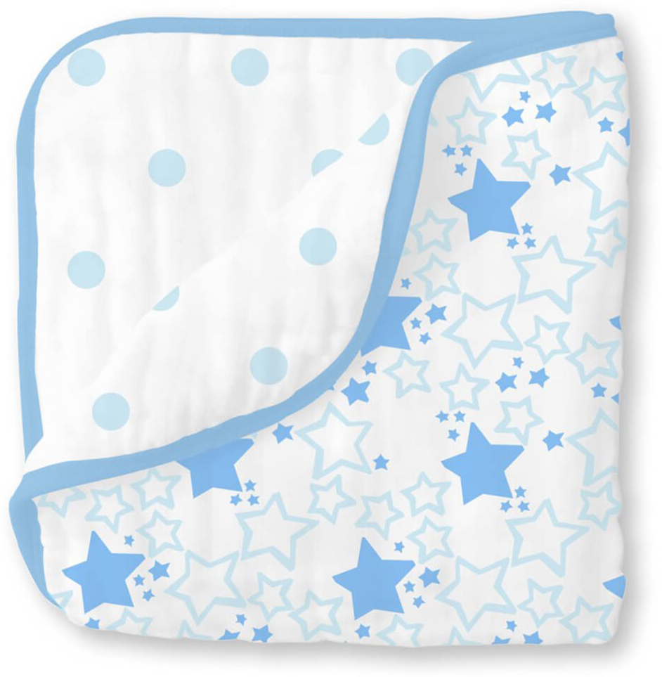 фото SwaddleDesigns Одеяло детское муслиновое Luxe Muslin Starshine Blue 116 х 116 см SDM-356PB