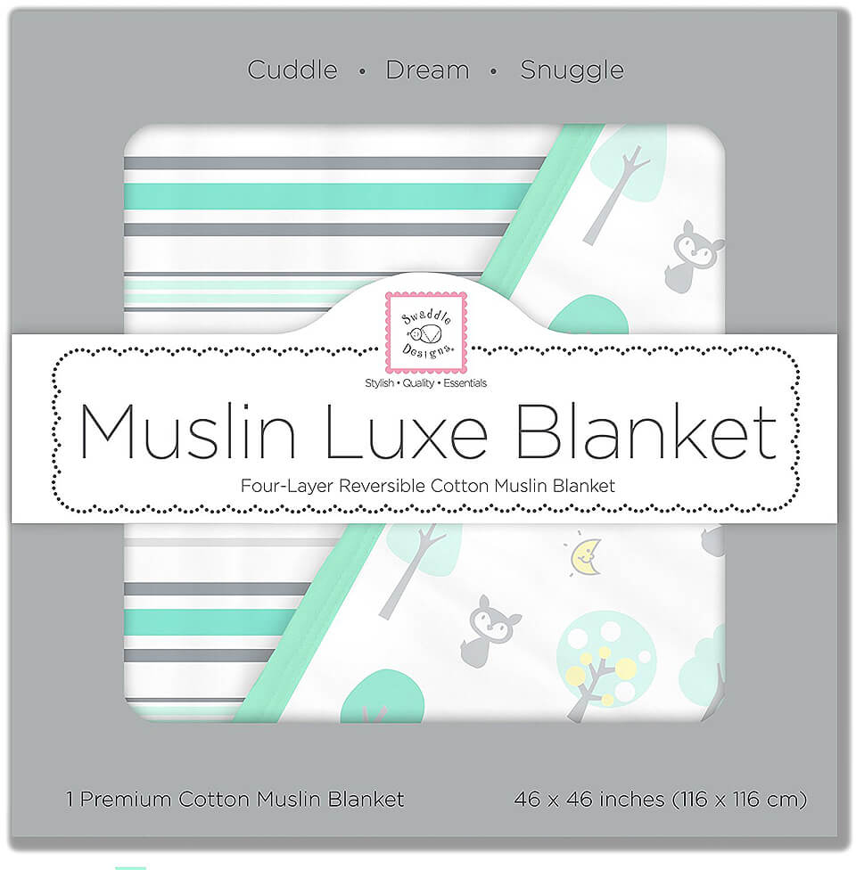 фото SwaddleDesigns Одеяло детское муслиновое Luxe Muslin Green Woodland 116 х 116 см