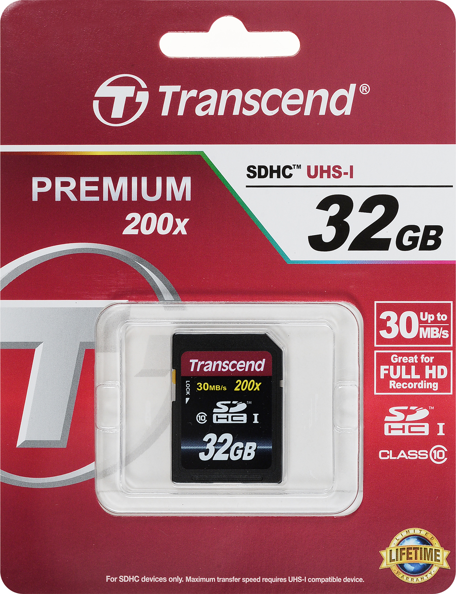 фото Transcend SDHC Class 10 32GB карта памяти