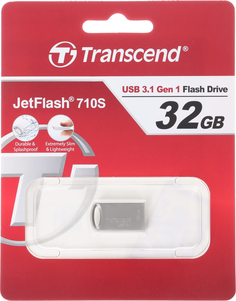 фото Transcend JetFlash 710 32GB, Silver USB-накопитель