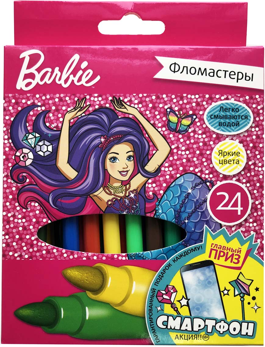фото Mattel Фломастеры Barbie 24 цвета