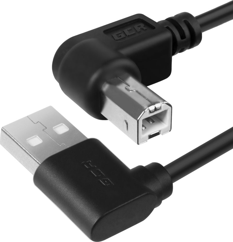 Greenconnect GCR-AUPC5AM-BB2S, Black кабель угловой USB 2.0 Тип A/B (0,5 м)
