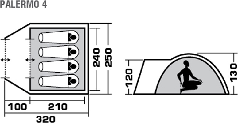 фото Палатка четырехместная TREK PLANET "Palermo 4", цвет: зеленый