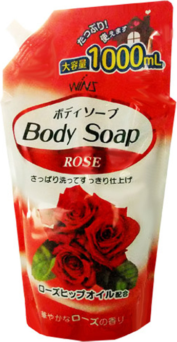 фото Wins Rose Гель для душа увлажняющий с экстрактом розы, 1 л