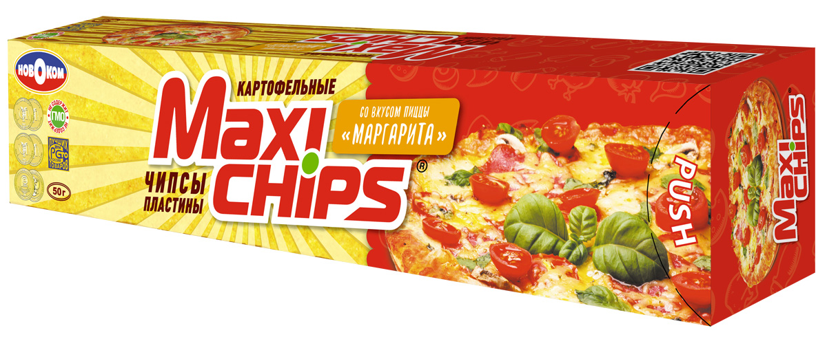 Чипсы картофельные Maxi chips, пицца Маргариты, 50 г