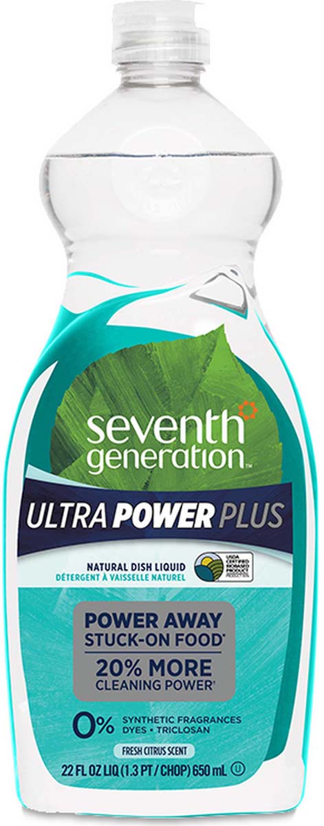 фото Жидкость для мытья посуды Seventh Generation "Ultra Power Plus", гипоаллергенная, свежий цитрусовый аромат, 650 мл