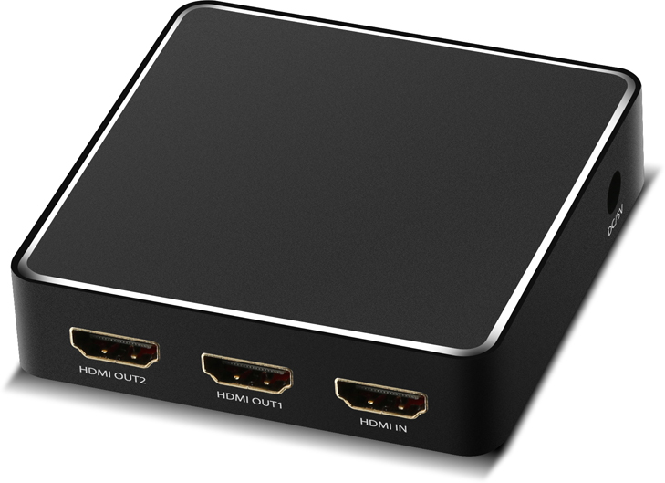 фото Greenconnect GL-vA03, Black разветвитель HDMI v2.0 1 на 2 выхода