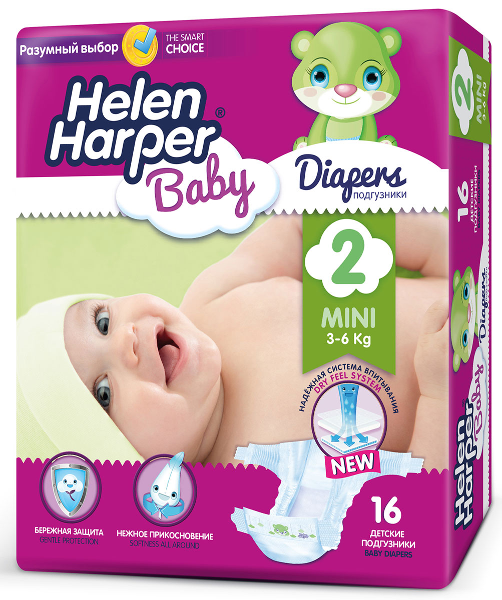 фото Helen Harper Подгузники Baby 3-6 кг (размер 2) 16 шт