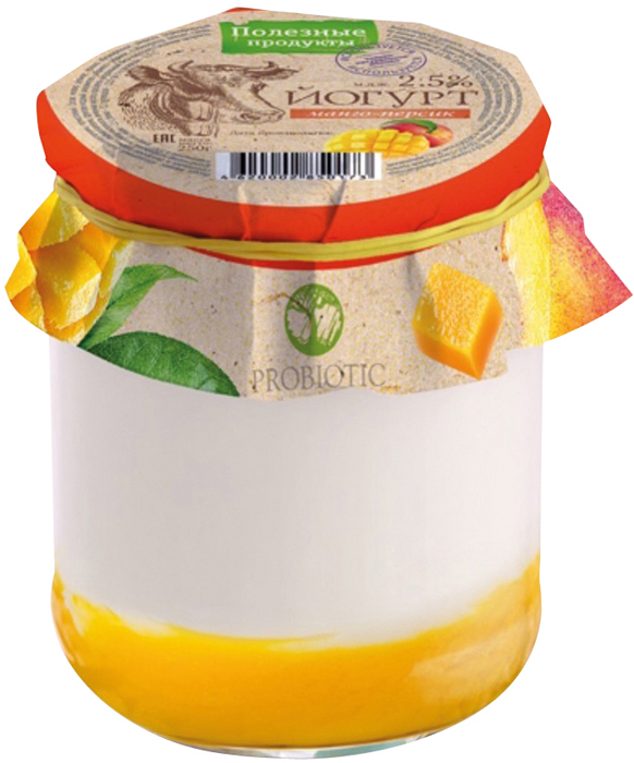 Полезные продукты Йогурт Абрикос-Манго 2,5%, 165 г