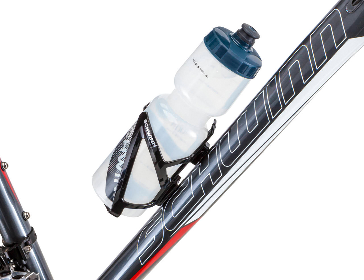 фото Фляга велосипедная Schwinn "Waterbottle & Cage", с держателем, цвет: серый, 750 мл