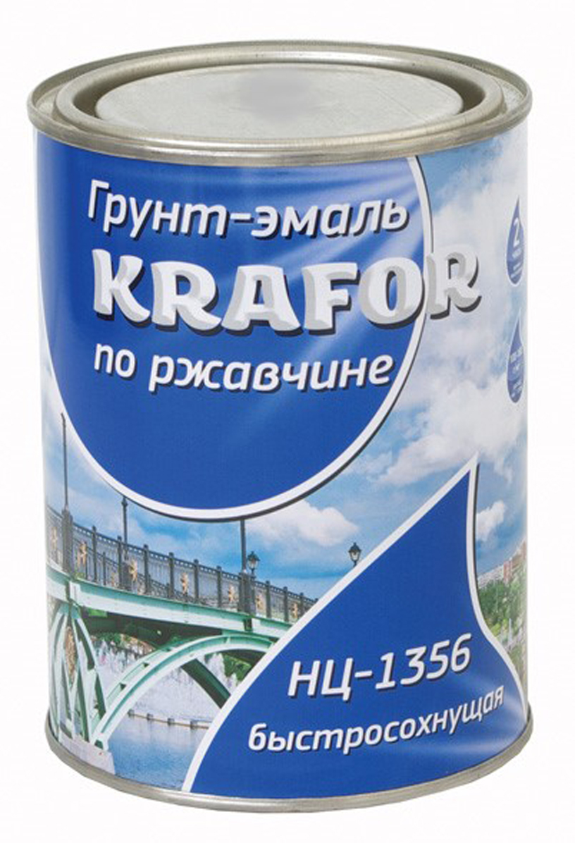 фото Эмаль по ржавчине Krafor НЦ-1356, цвет: голубый, 0,7 кг