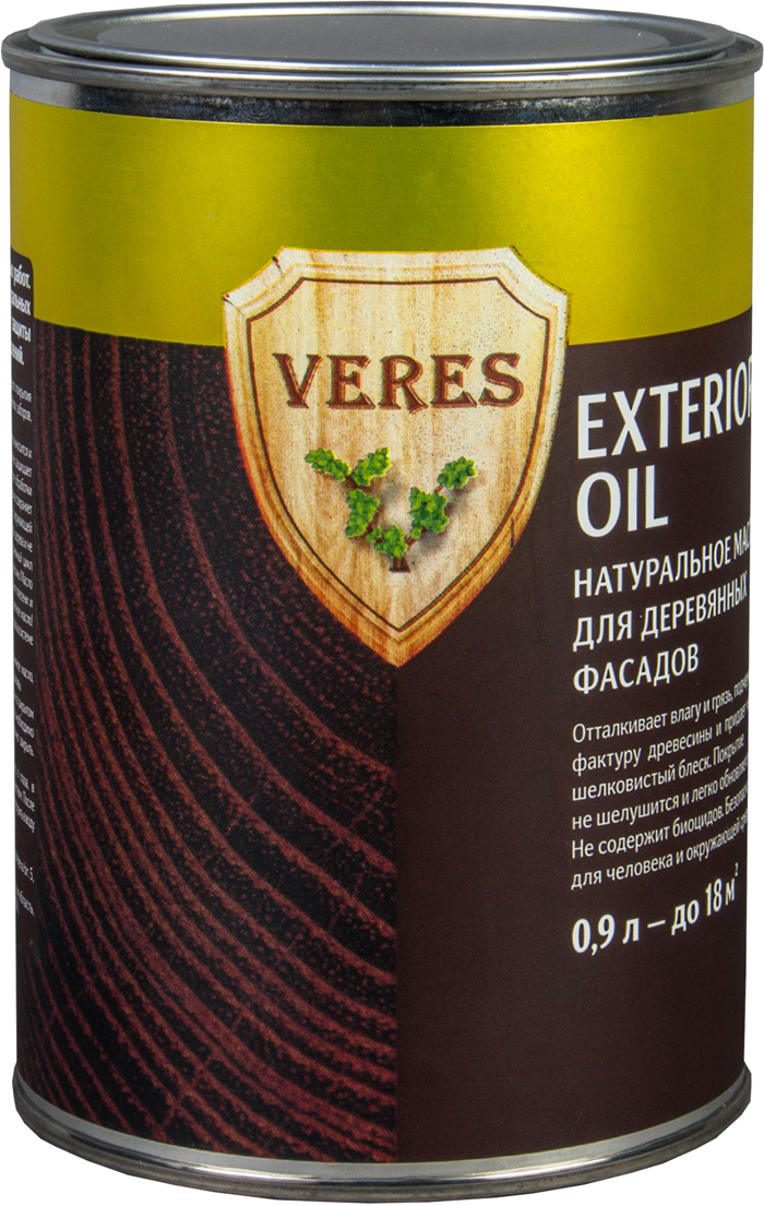 фото Масло для наружных работ Veres "Oil Exterior", цвет: темный дуб (№8), 0,9 л